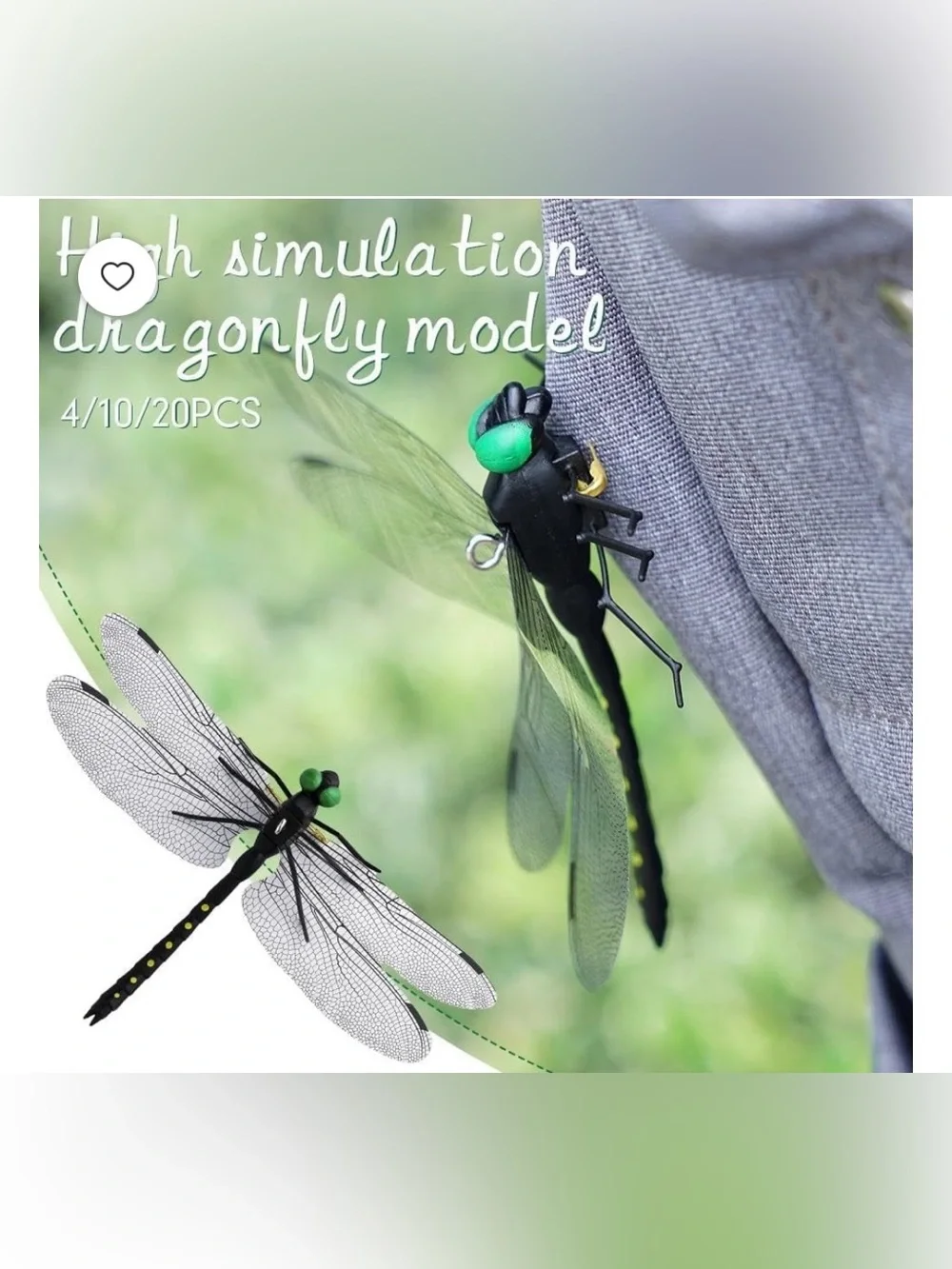 QENASHAING 4 Pack Realistic Dragonfly Hat Clips Bug Repellent Decorations